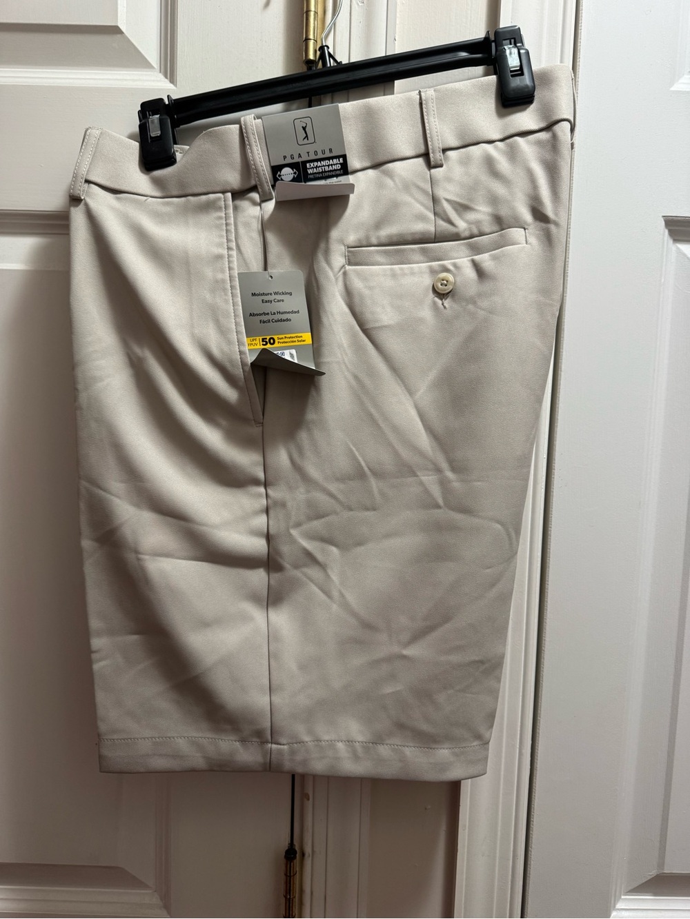 PGA Tour Men’s Flat Front Shorts — Light Beige NWT
